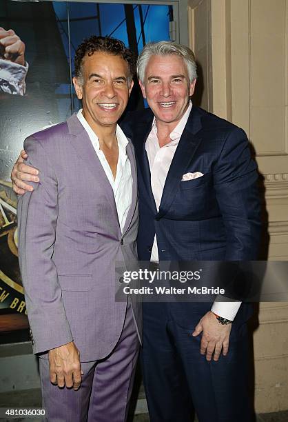Brian Stokes Mitchell and Douglas Sills attend the Broadway Opening Night Performance of 'Amazing Grace' at the Nederlander Theatre on July 16, 2015...