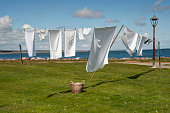 Clothesline by the seaside