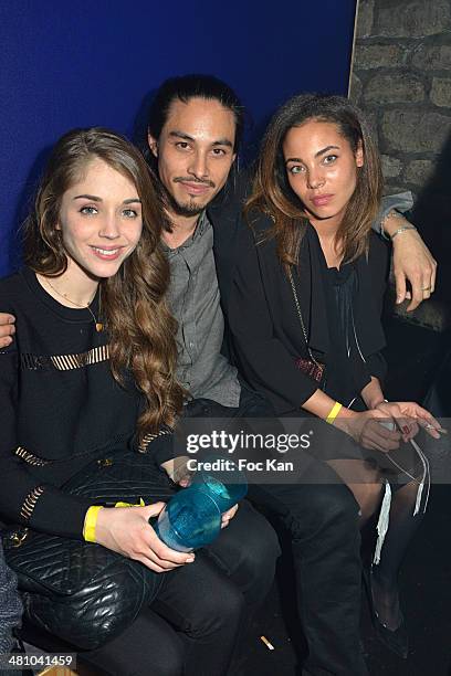 Alice Isaaz, Kim Chapiron and Marine Sainsily attends the 'La Creme De La Creme' After Party at the Show Case Club on March 27, 2014 in Paris, France.