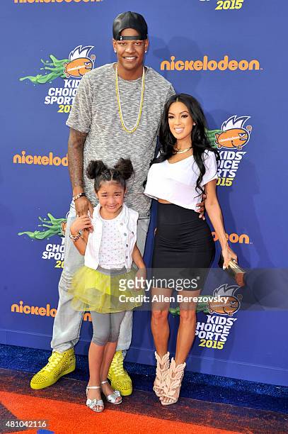 Player Charlie Villanueva and family attends the Nickelodeon Kids' Choice Sports Awards 2015 at UCLA's Pauley Pavilion on July 16, 2015 in Westwood,...