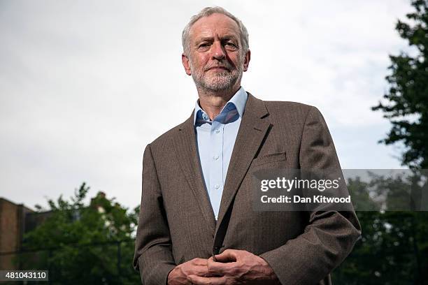 Jeremy Corbyn poses for a portrait on July 16, 2015 in London, England. Jeremy Bernard Corbyn is a British Labour Party politician and has been a...