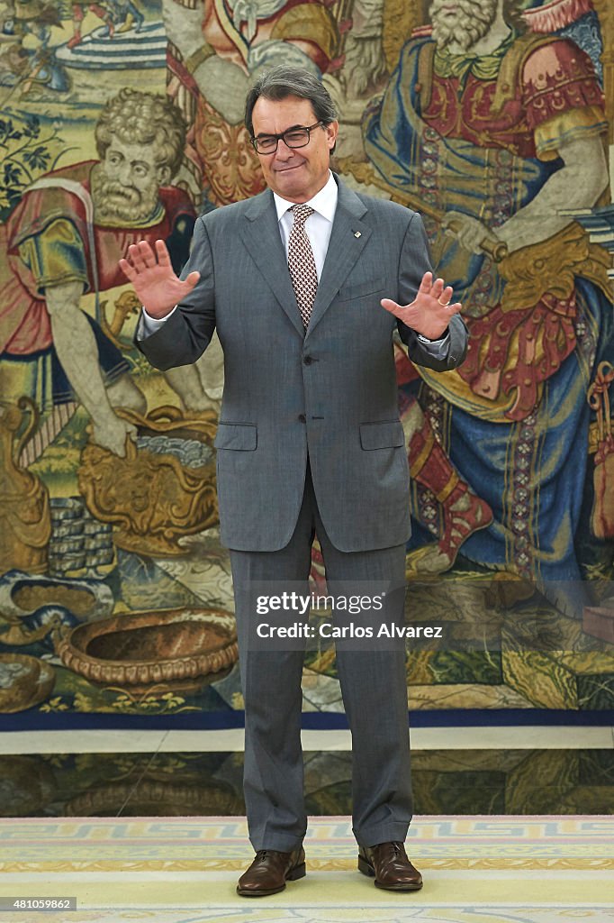 King Felipe VI of Spain Meets Artur Mas