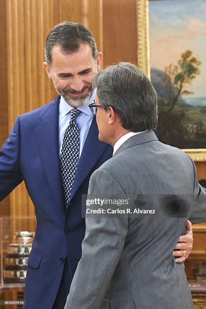 King Felipe VI of Spain Meets Artur Mas