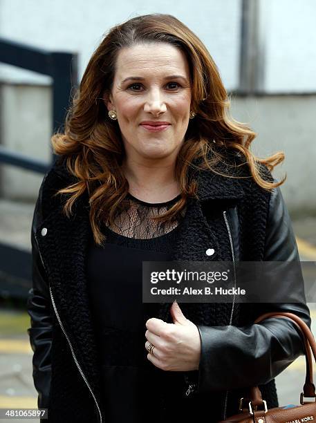 Sam Bailey leaving the ITV Studios after an appearance on 'Loose Women' March 27, 2014 in London, England.