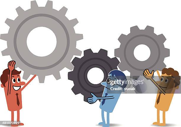 teamwork - big decision stock illustrations
