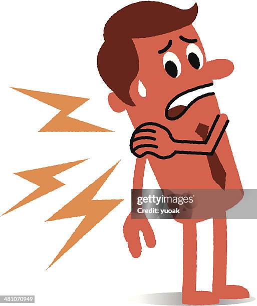 ilustraciones, imágenes clip art, dibujos animados e iconos de stock de dolor de cuello - enfurruñado ilustraciones de stock