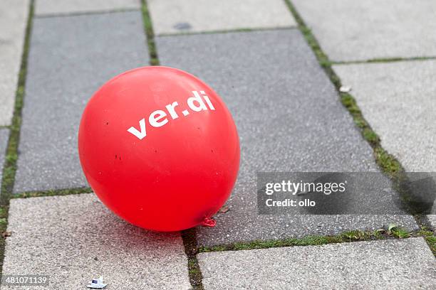 warnung strike und demonstration der deutschen gewerkschaften verdi, wi - gewerkschaft stock-fotos und bilder
