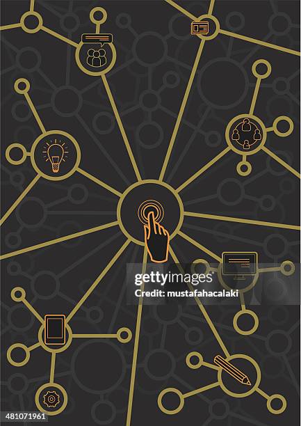 creative network - language processing stock illustrations