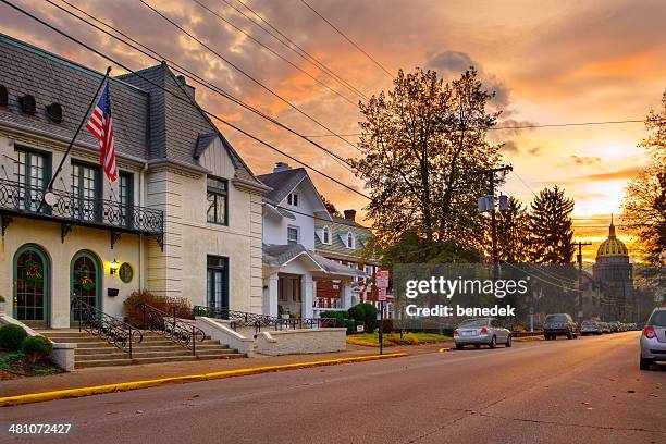 sunrise with the state capitol charleston, west virginia - wv stock pictures, royalty-free photos & images