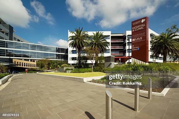 macquarie university hospital & clinic - privatbesitz schild stock-fotos und bilder