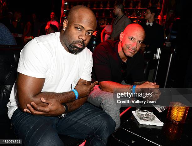 Breyon Prescott and Chop attend Afrojack Private Listening Event for his Debut Album "Forget The World" at W Hotel on March 27, 2014 in Miami,...