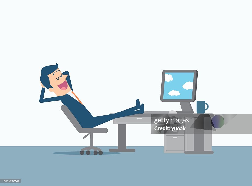 Relaxing Businessman High-Res Vector Graphic - Getty Images