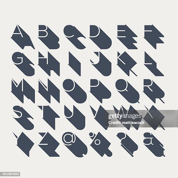 shadow alphabet - typography vector stock illustrations