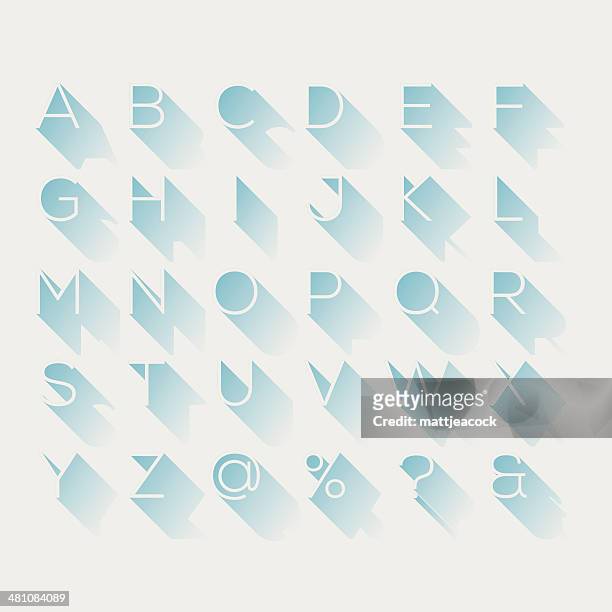 shadow alphabet - collection stock illustrations