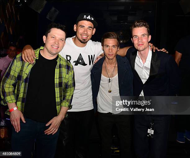 Guest, Afrojack, Matthew Koma and Thomas Deelder attend a Private Listening Event for Afrojack Debut Album "Forget The World" at W Hotel on March 27,...