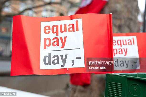 equal pay day wiesbaden 2014 - equal pay day stock pictures, royalty-free photos & images