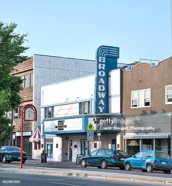 broadway avenue street scene in saskatoon - saskatoon stock pictures, royalty-free photos & images