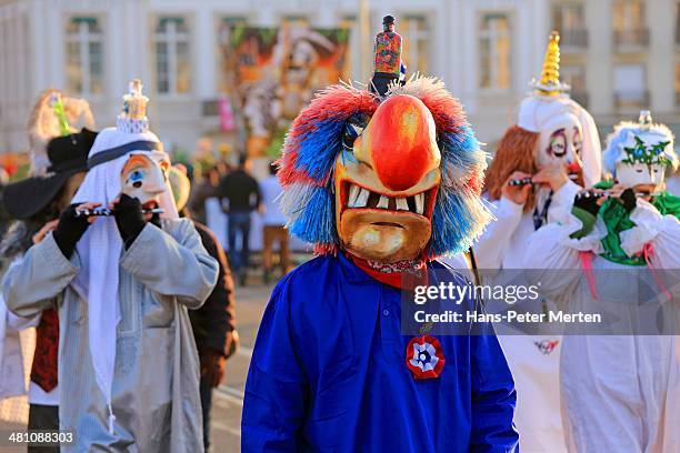 carnival of basel, basel, switzerland - basel celebrates carnival with basler fasnacht stock pictures, royalty-free photos & images