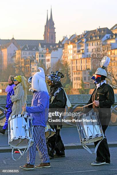carnival of basel, basel, switzerland - basel celebrates carnival with basler fasnacht stock pictures, royalty-free photos & images