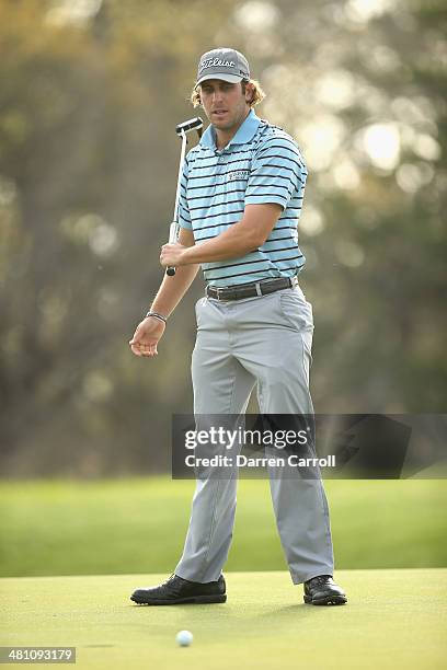 Andrew Loupe puts on the 9th during the Round Two of the Valero Texas Open at TPC San Antonio AT&T Oak Course on March 28, 2014 in San Antonio, Texas.