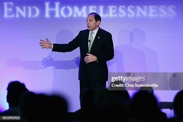 Veterans Affairs Secretary Robert A. McDonald delivers keynote remarks during the National Alliance to End Homlessness' national conference at the...