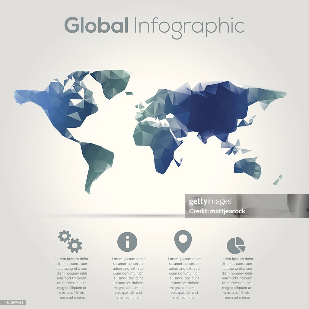 Mapa mundo Infográfico geométrica