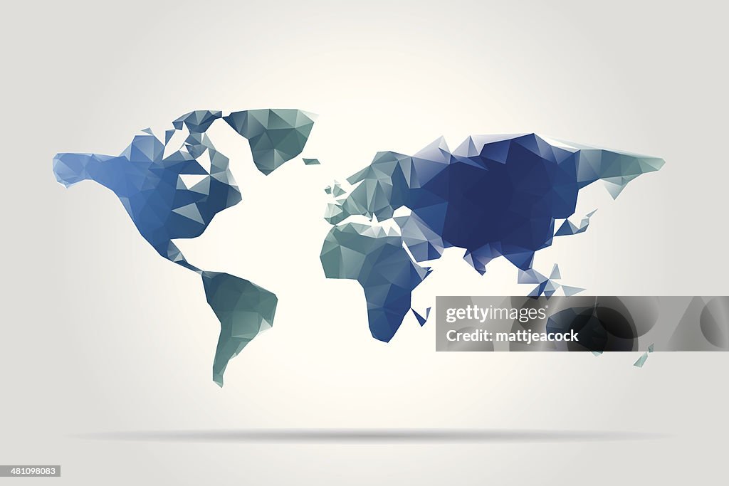 World Mappoint Shape World Map Made Up Of Geometric Shapes High-Res Vector Graphic - Getty ...