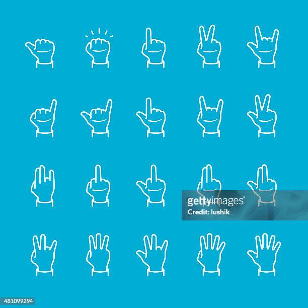 fingers family icons collection - call me hand sign stock illustrations