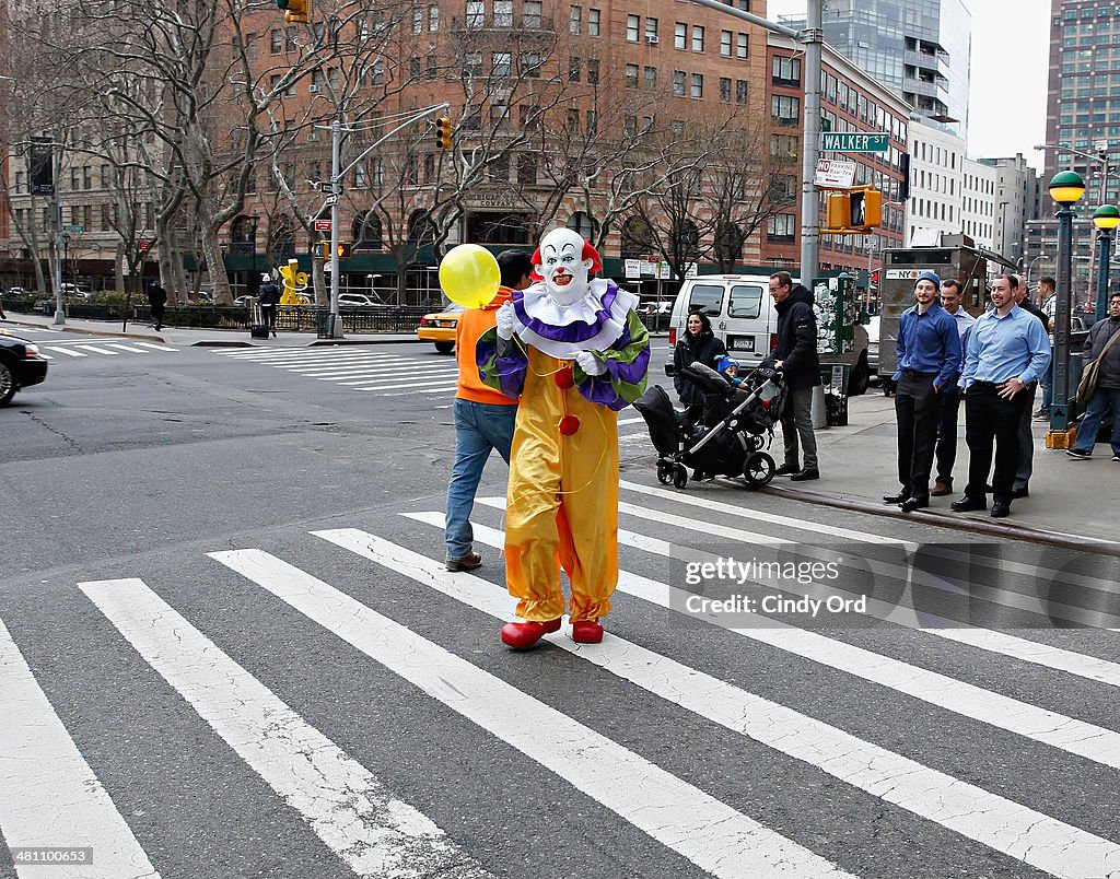 Mysterious Clown From Staten Island Visits The "Elvis Duran Z100 Morning Show"