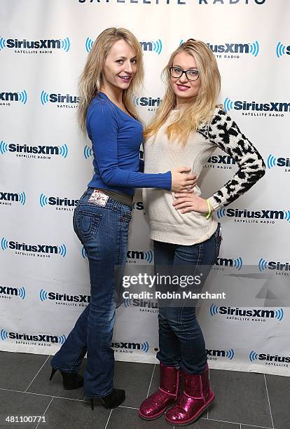 Natasha Starr and Natalia Starr visit at SiriusXM Studios on March 28, 2014 in New York City.