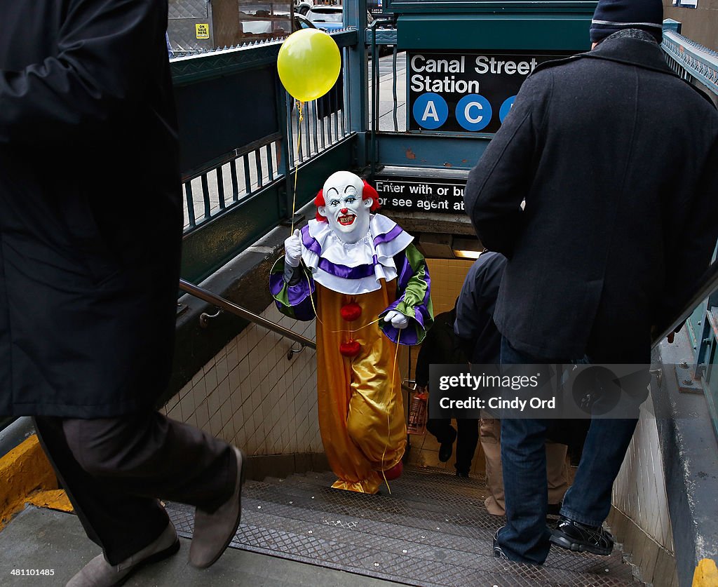 Mysterious Clown From Staten Island Visits The "Elvis Duran Z100 Morning Show"