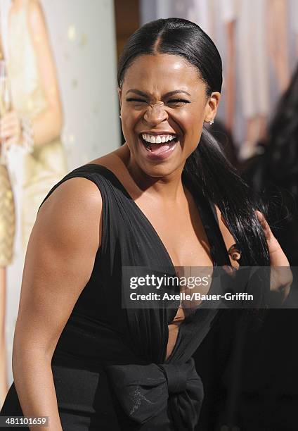 Actress Nia Long arrives at the Los Angeles premiere of 'Tyler Perry's The Single Moms Club' at ArcLight Cinemas Cinerama Dome on March 10, 2014 in...