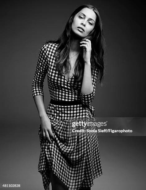 Model Marie-Ange Casta is photographed for Madame Figaro on April 13, 2015 in Paris, France. Dress . Make-up by Dior. PUBLISHED IMAGE. CREDIT MUST...