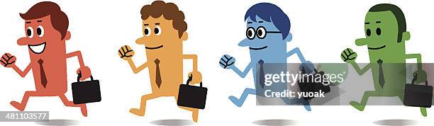 running businessmen - sales executive stock illustrations stock illustrations