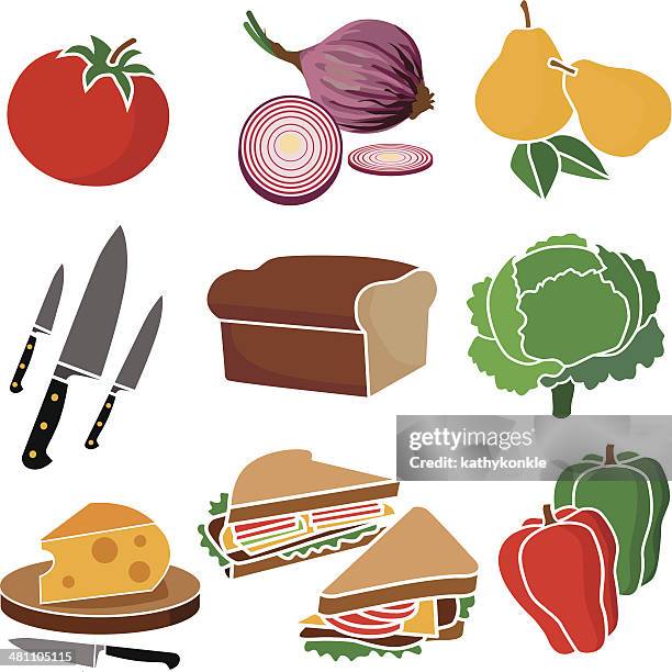 making a sandwich - cross section room stock illustrations