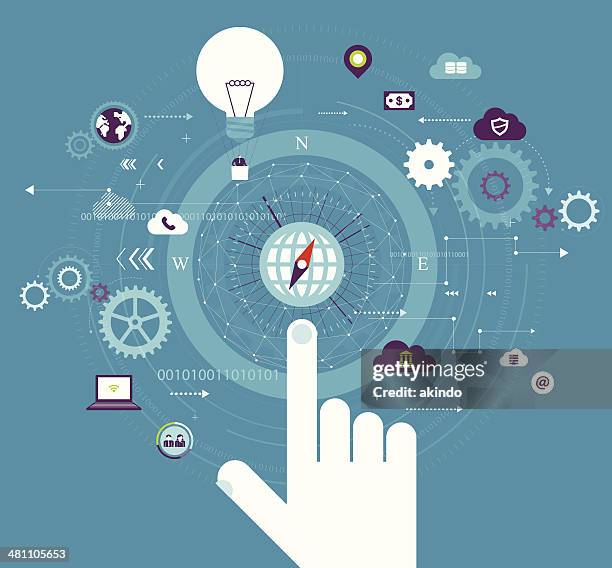 bildbanksillustrationer, clip art samt tecknat material och ikoner med cloud computing - bulb connections