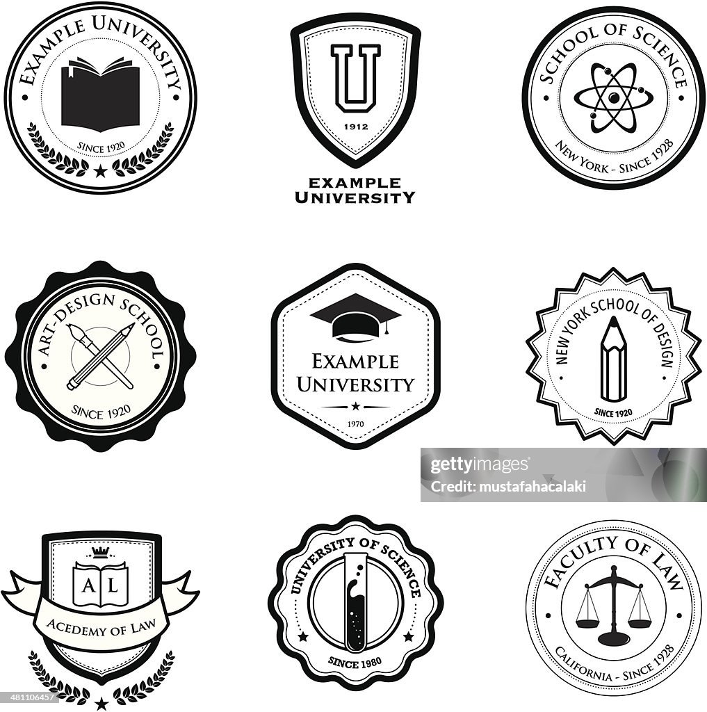 University and education badges