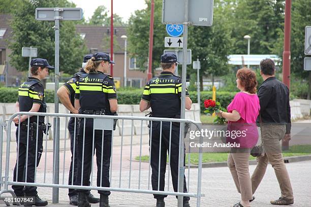 Relatives of the victims, who died in the crash of Malaysian Airlines flight MH17, arrive at the NBC Congress Center in Nieuwegein, in the Dutch...