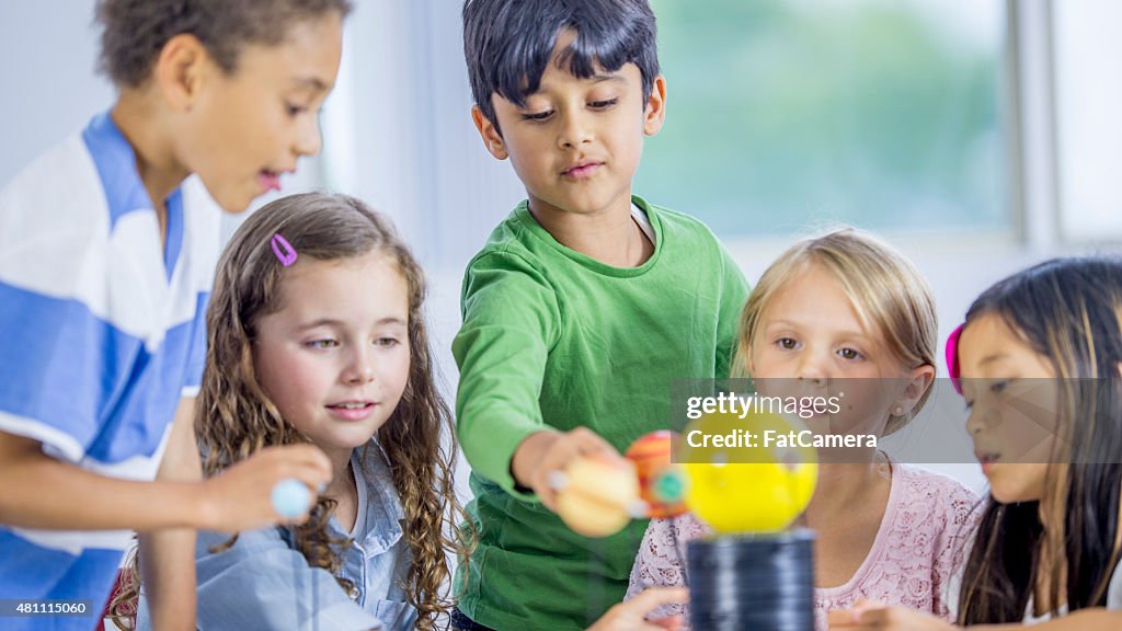 Little Children Exploring a Model Solar System