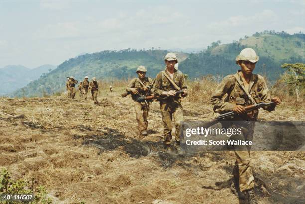 Troops of the Sandinista Popular Army , Nicaragua, 1985.