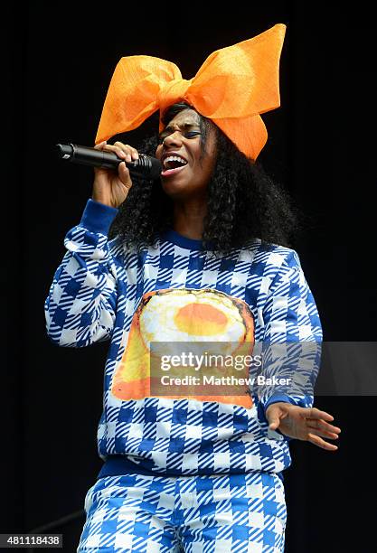 Santigold performs on the Obelisk Arena stage on day 2 of Latitude Festival at Henham Park Estate on July 17, 2015 in Southwold, England.