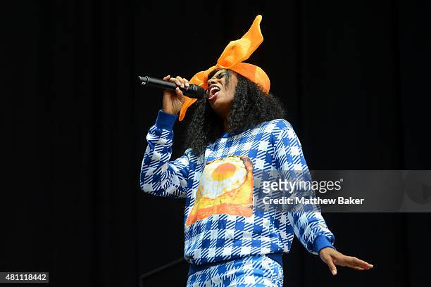 Santigold performs on the Obelisk Arena stage on day 2 of Latitude Festival at Henham Park Estate on July 17, 2015 in Southwold, England.