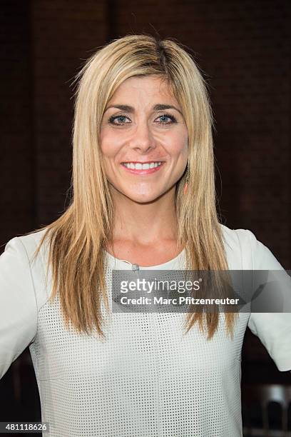 Moderator Panagiota Petridou attends the 'Koelner Treff' TV Show at the WDR Studio on July 17, 2015 in Cologne, Germany.