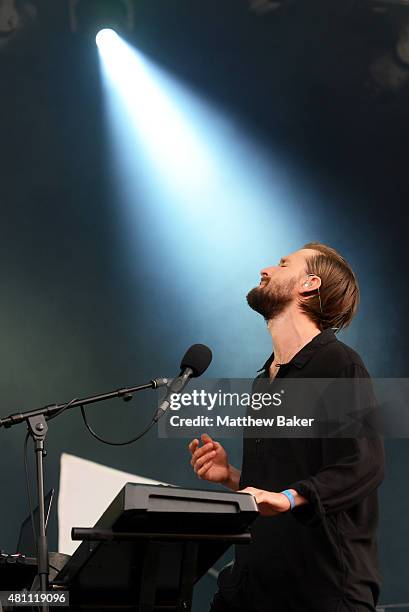 Hayden Thorpe of Wild Beasts performs on the Obelisk Arena stage on day 2 of Latitude Festival at Henham Park Estate on July 17, 2015 in Southwold,...