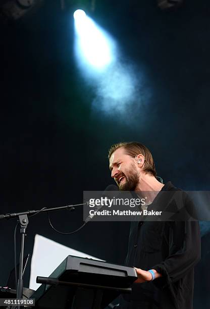Hayden Thorpe of Wild Beasts performs on the Obelisk Arena stage on day 2 of Latitude Festival at Henham Park Estate on July 17, 2015 in Southwold,...