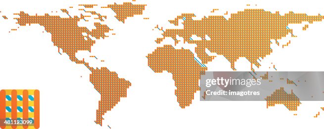 World Map Pattern Design 3 High-Res Vector Graphic - Getty Images