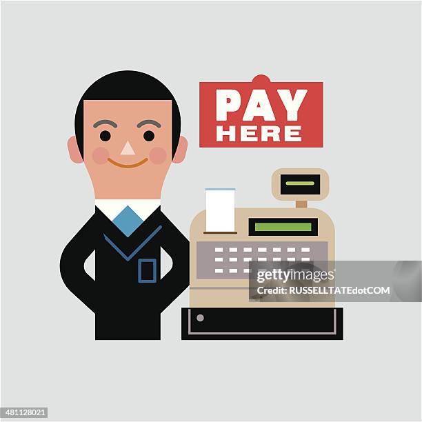 pay here - money laundering stock illustrations