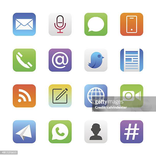 communication icons set 1/manhattan series - instant messaging stock-grafiken, -clipart, -cartoons und -symbole