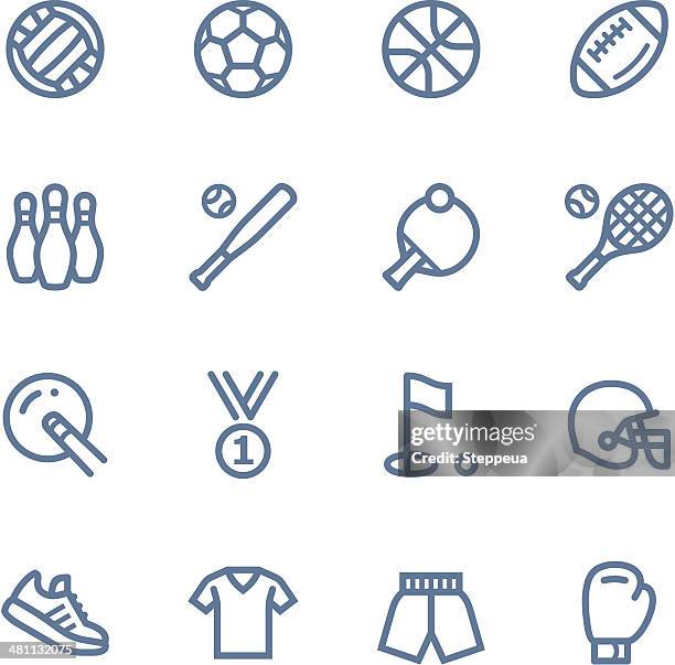 ilustrações de stock, clip art, desenhos animados e ícones de desporto ícones de linha - bola branca