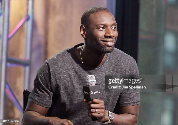 Actor Omar Sy attends the AOL BUILD Speaker Series: "Samba" at AOL Studios In New York on July 17, 2015 in New York City.